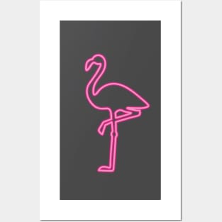 80's Gift 80s Retro Neon Sign Pink Flamingo Posters and Art